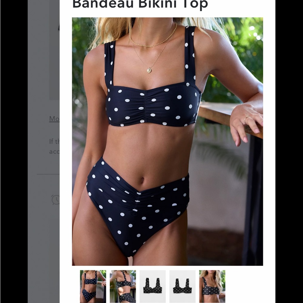 Arie Polka Dot High-Waist Bikini Set - Black & White